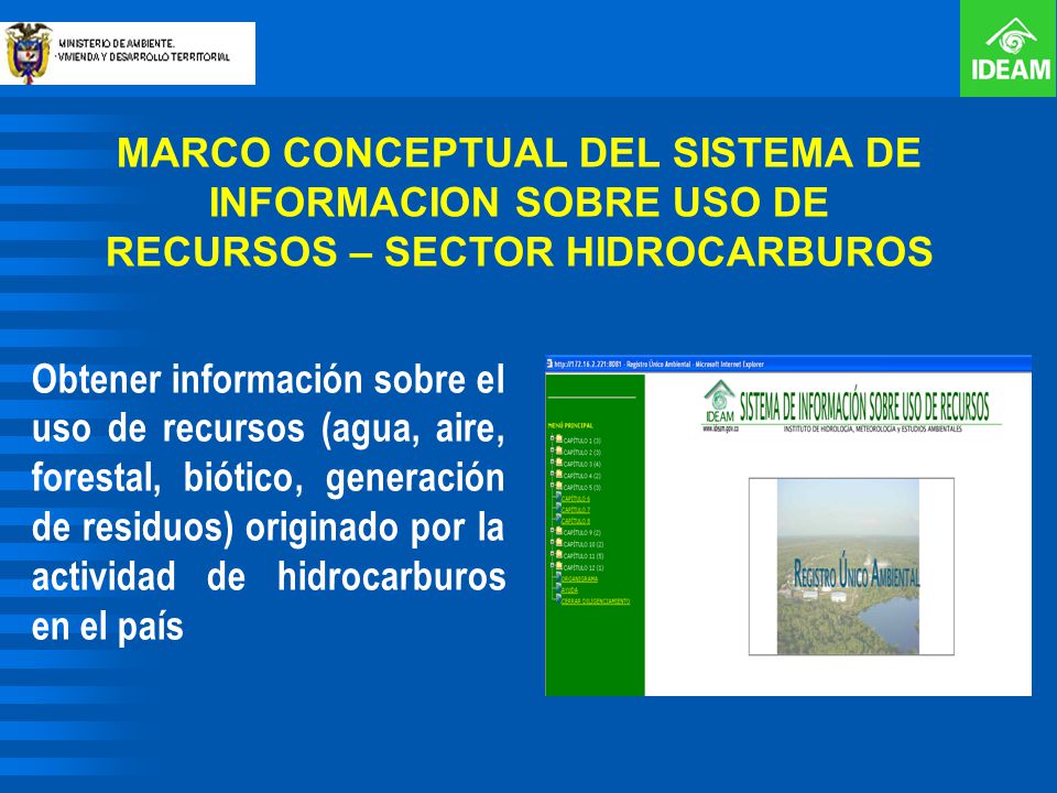 MARCO CONCEPTUAL DEL SISTEMA DE INFORMACION SOBRE USO DE RECURSOS – SECTOR HIDROCARBUROS