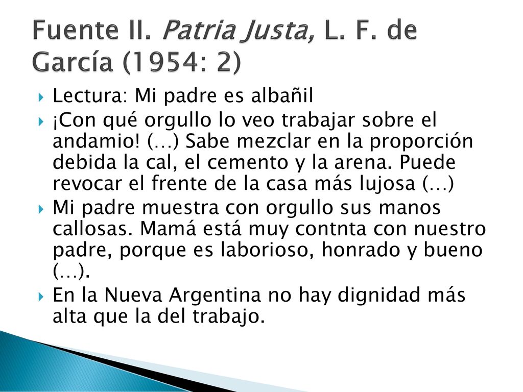 Fuente II. Patria Justa, L. F. de García (1954: 2)