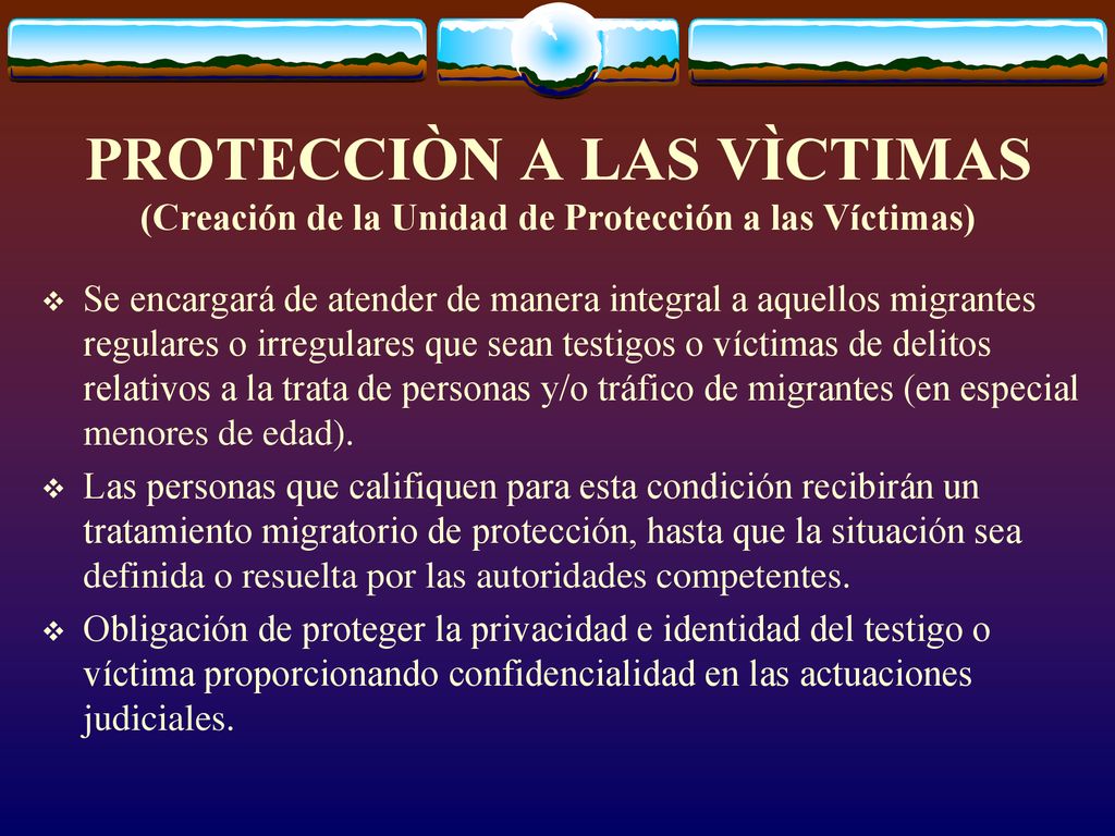 PROTECCIÒN A LAS VÌCTIMAS (Creación de la Unidad de Protección a las Víctimas)