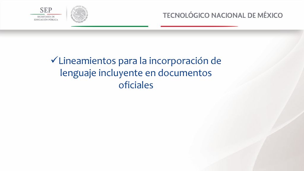 Lineamientos para la incorporación de lenguaje incluyente en documentos oficiales