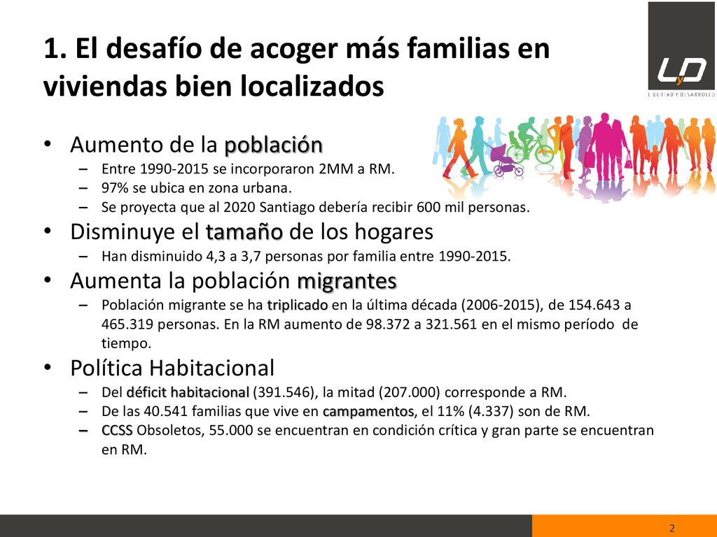 1. El desafío de acoger más familias en viviendas bien localizados