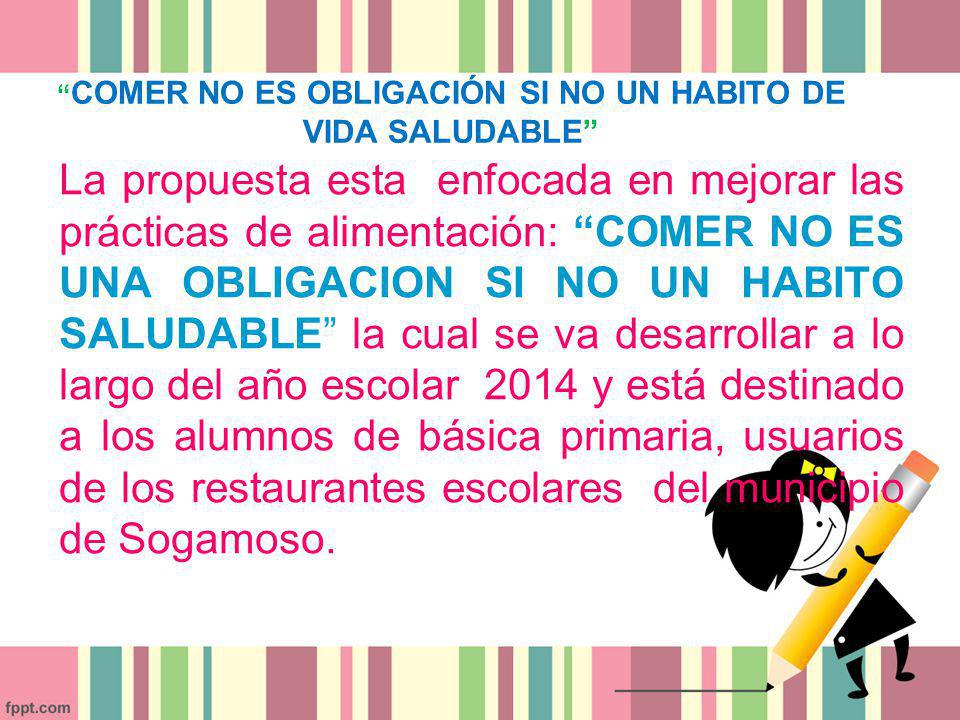 COMER NO ES OBLIGACIÓN SI NO UN HABITO DE VIDA SALUDABLE
