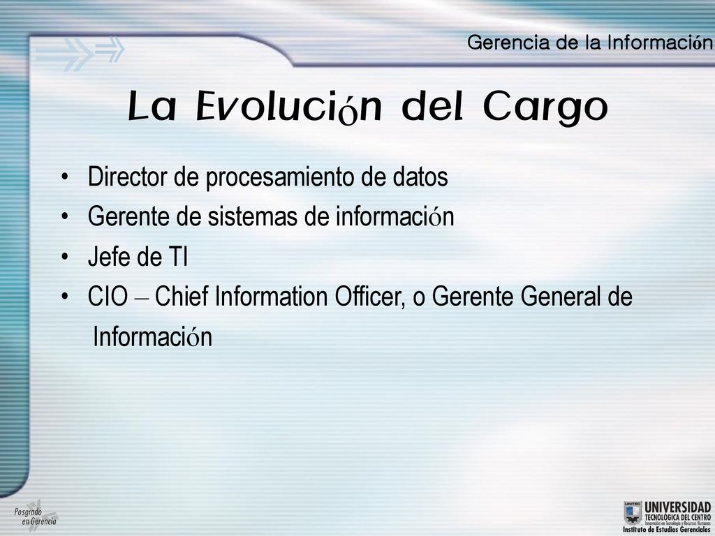 La Evolución del Cargo Director de procesamiento de datos