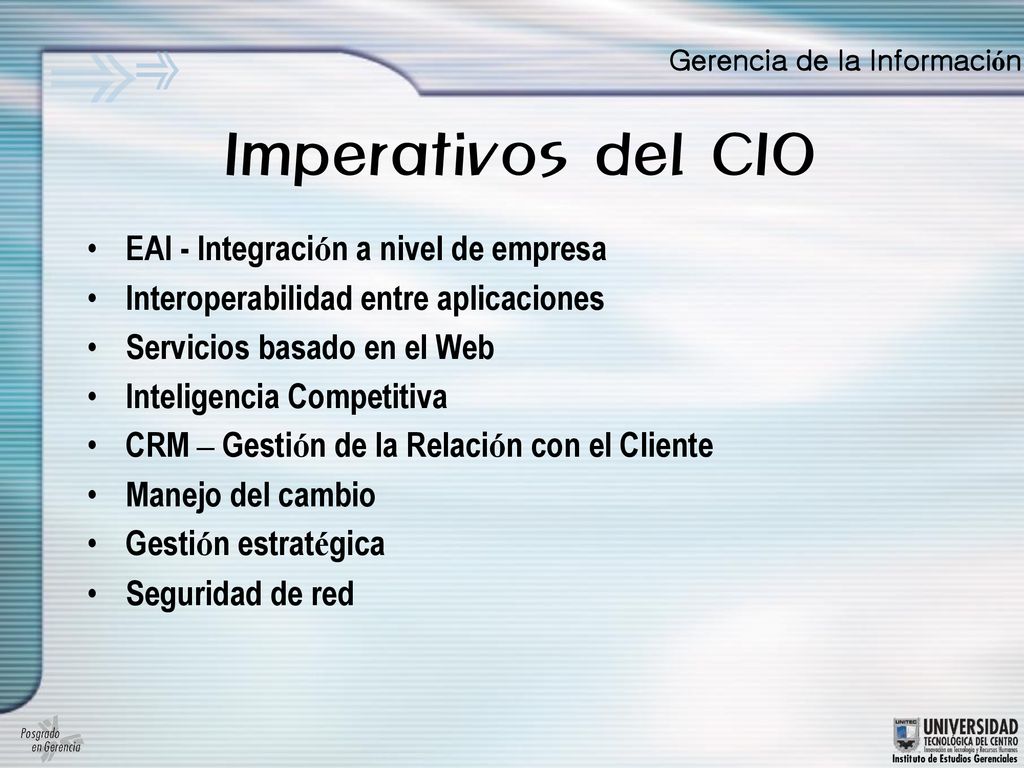 Imperativos del CIO EAI - Integración a nivel de empresa