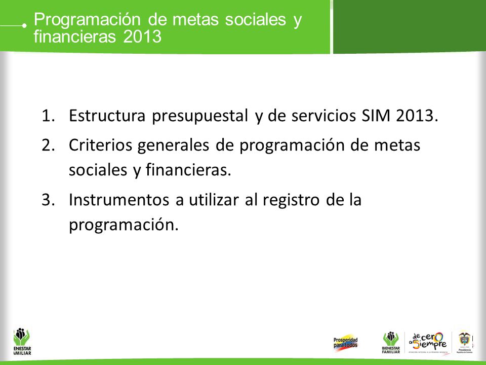 Estructura presupuestal y de servicios SIM