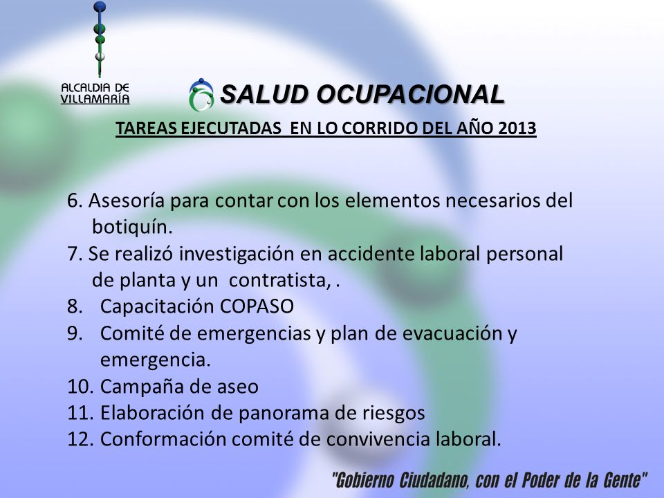 TAREAS EJECUTADAS EN LO CORRIDO DEL AÑO 2013
