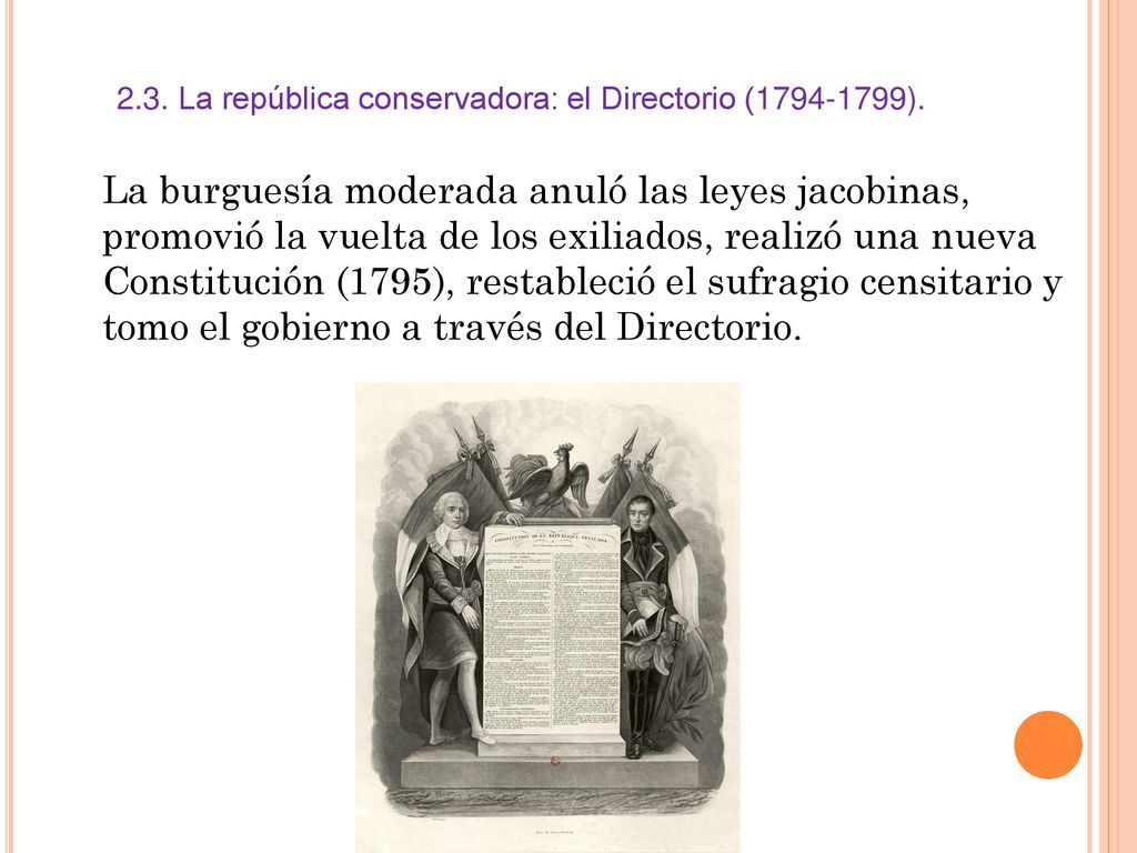 2.3. La república conservadora: el Directorio ( ).