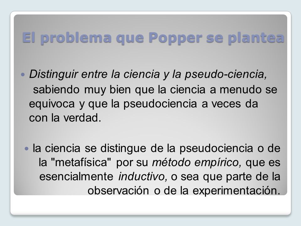 El problema que Popper se plantea
