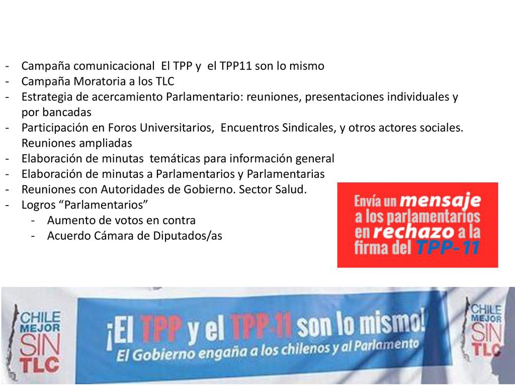 Campaña comunicacional El TPP y el TPP11 son lo mismo