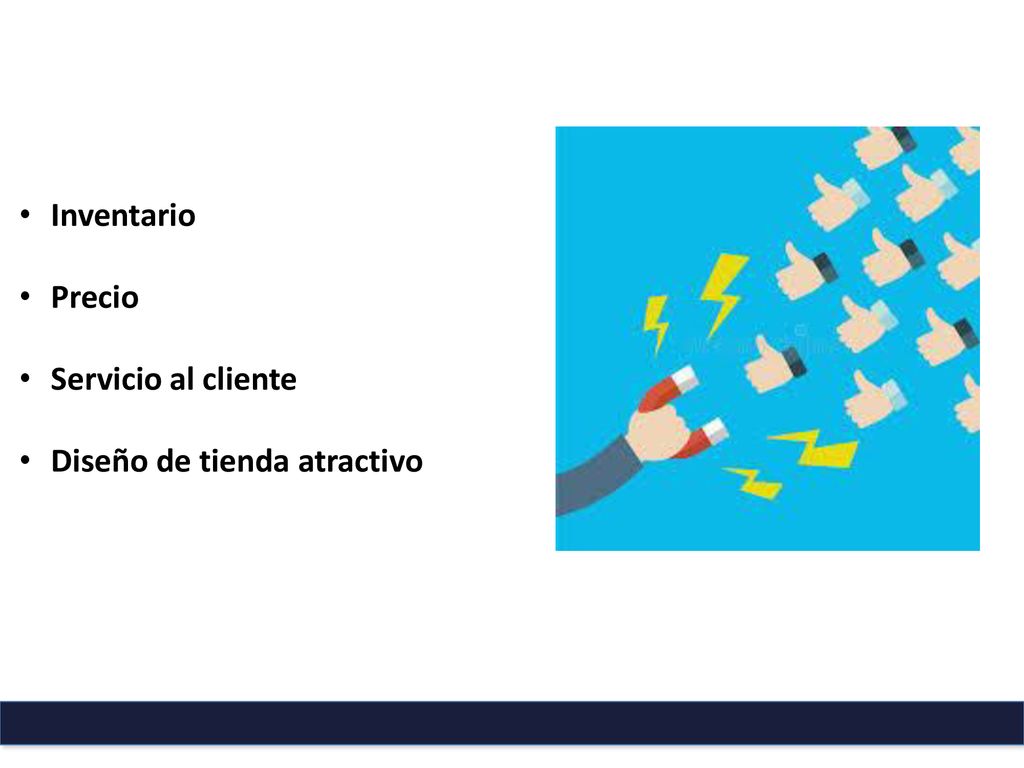Inventario Precio Servicio al cliente Diseño de tienda atractivo