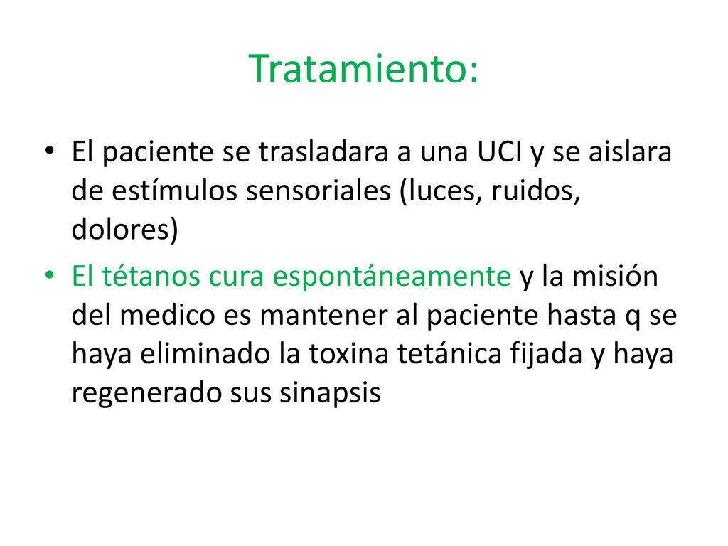 Tratamiento: El paciente se trasladara a una UCI y se aislara de estímulos sensoriales (luces, ruidos, dolores)