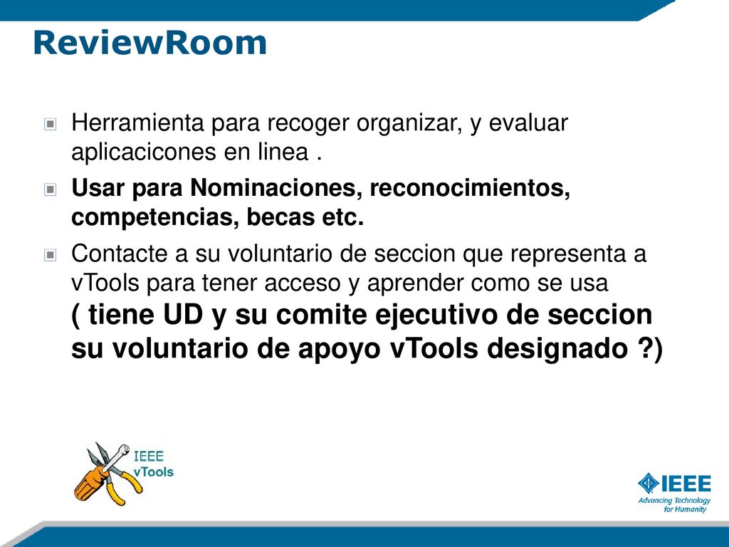 02/26/10 ReviewRoom. Herramienta para recoger organizar, y evaluar aplicacicones en linea .