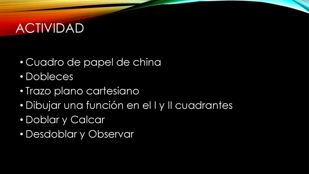 Actividad Cuadro de papel de china Dobleces Trazo plano cartesiano