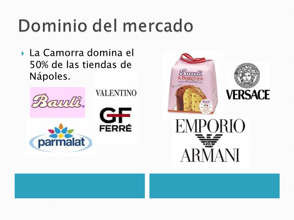 Dominio del mercado La Camorra domina el 50% de las tiendas de Nápoles.