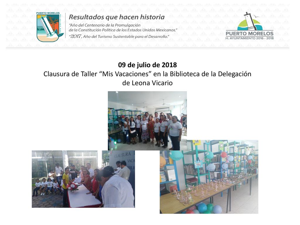 Clausura de Taller Mis Vacaciones en la Biblioteca de la Delegación
