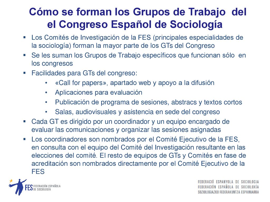 Cómo se forman los Grupos de Trabajo del el Congreso Español de Sociología