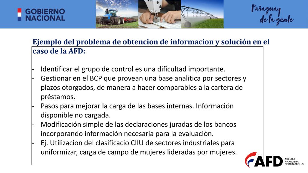 Ejemplo del problema de obtencion de informacion y solución en el caso de la AFD: