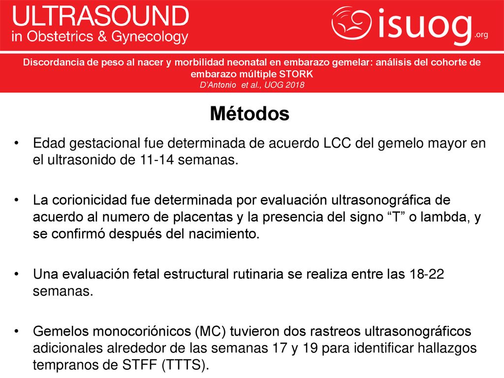 Discordancia de peso al nacer y morbilidad neonatal en embarazo gemelar: análisis del cohorte de embarazo múltiple STORK