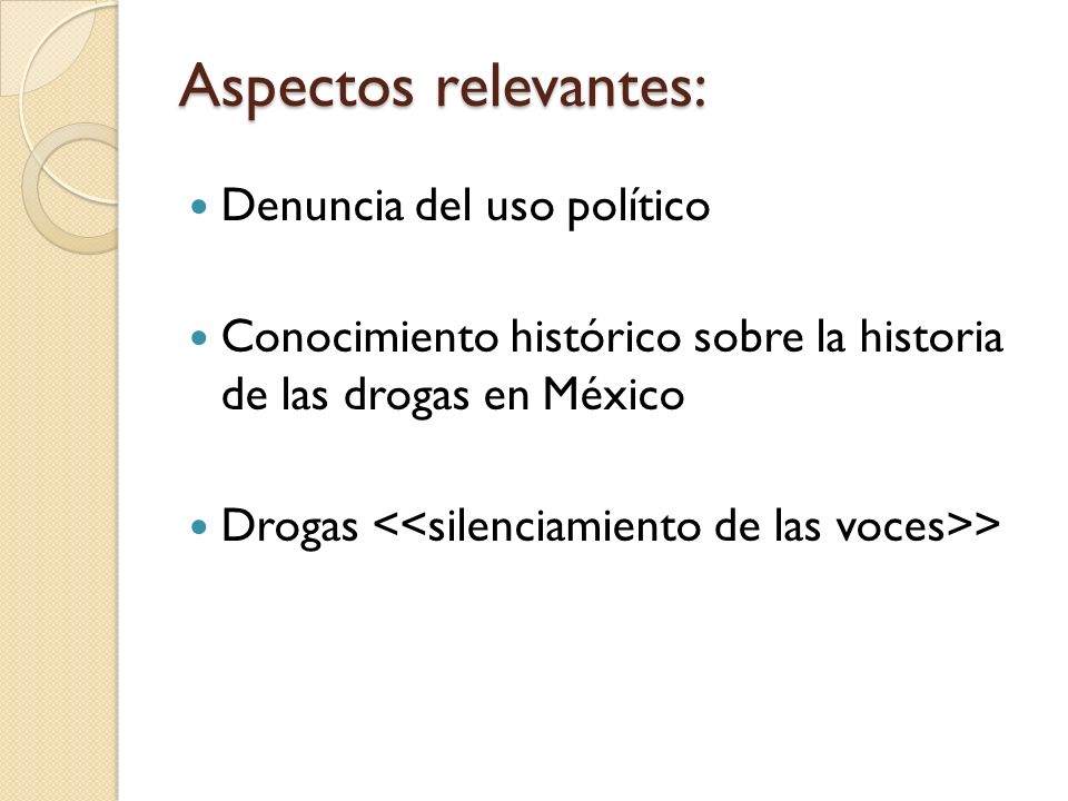 Aspectos relevantes: Denuncia del uso político
