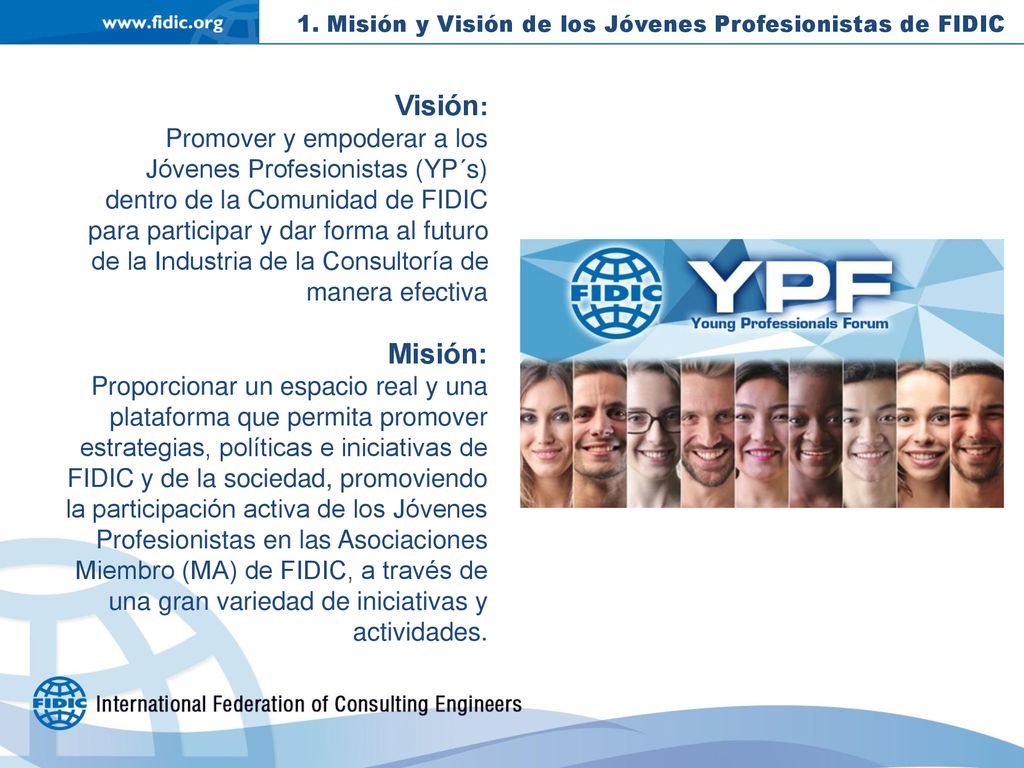 1. Misión y Visión de los Jóvenes Profesionistas de FIDIC