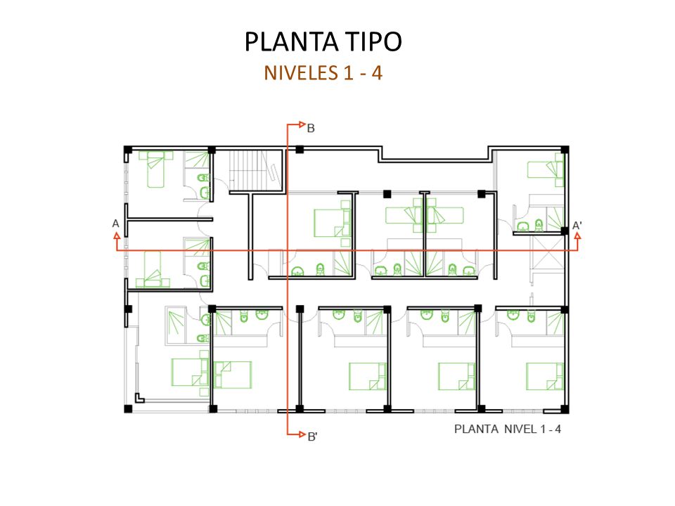 PLANTA TIPO NIVELES 1 - 4
