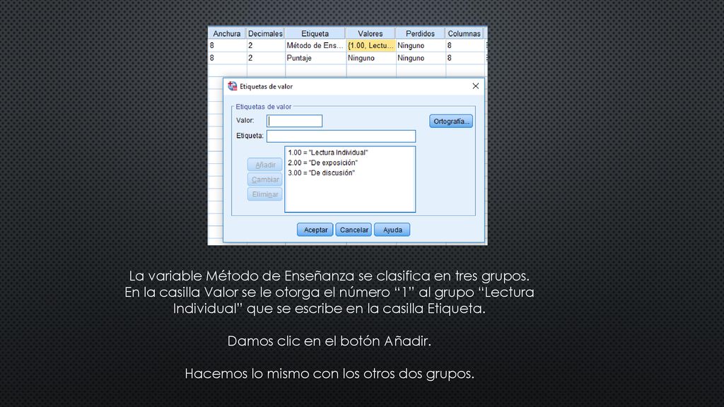 La variable Método de Enseñanza se clasifica en tres grupos.