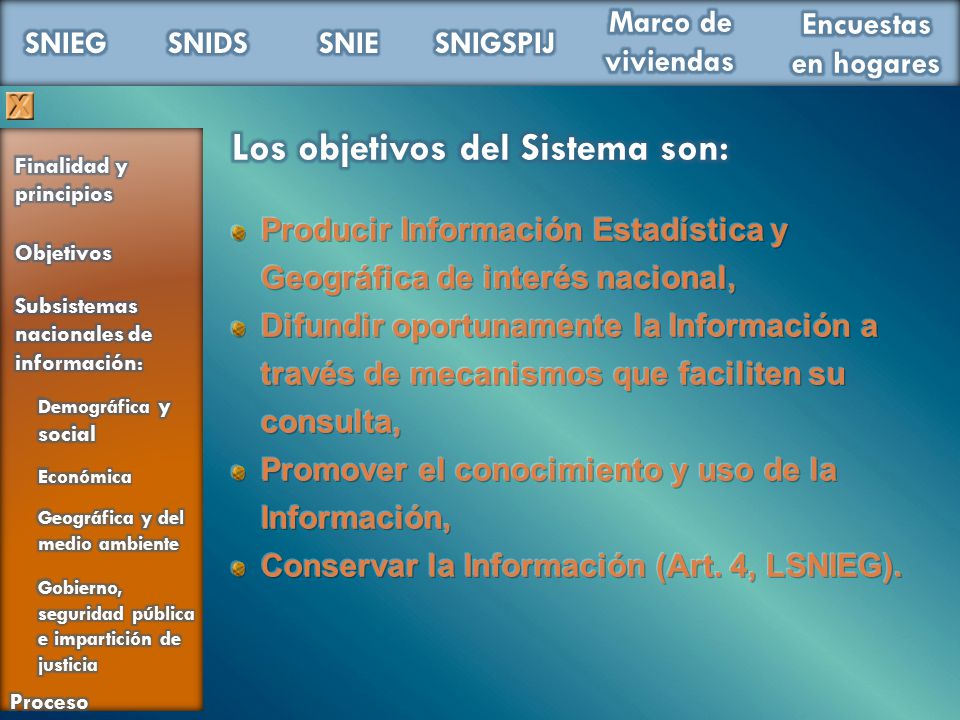 Los objetivos del Sistema son: