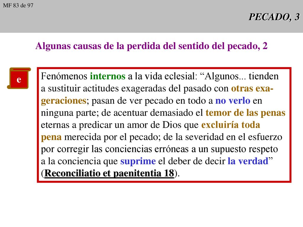 Algunas causas de la perdida del sentido del pecado, 2