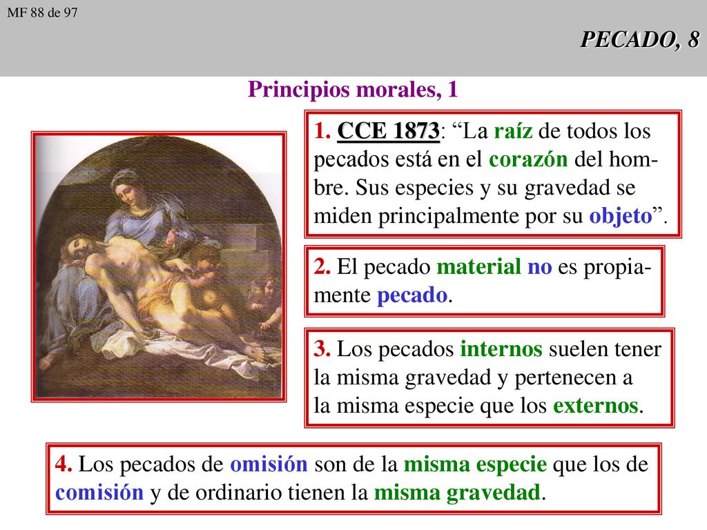 1. CCE 1873: La raíz de todos los pecados está en el corazón del hom-