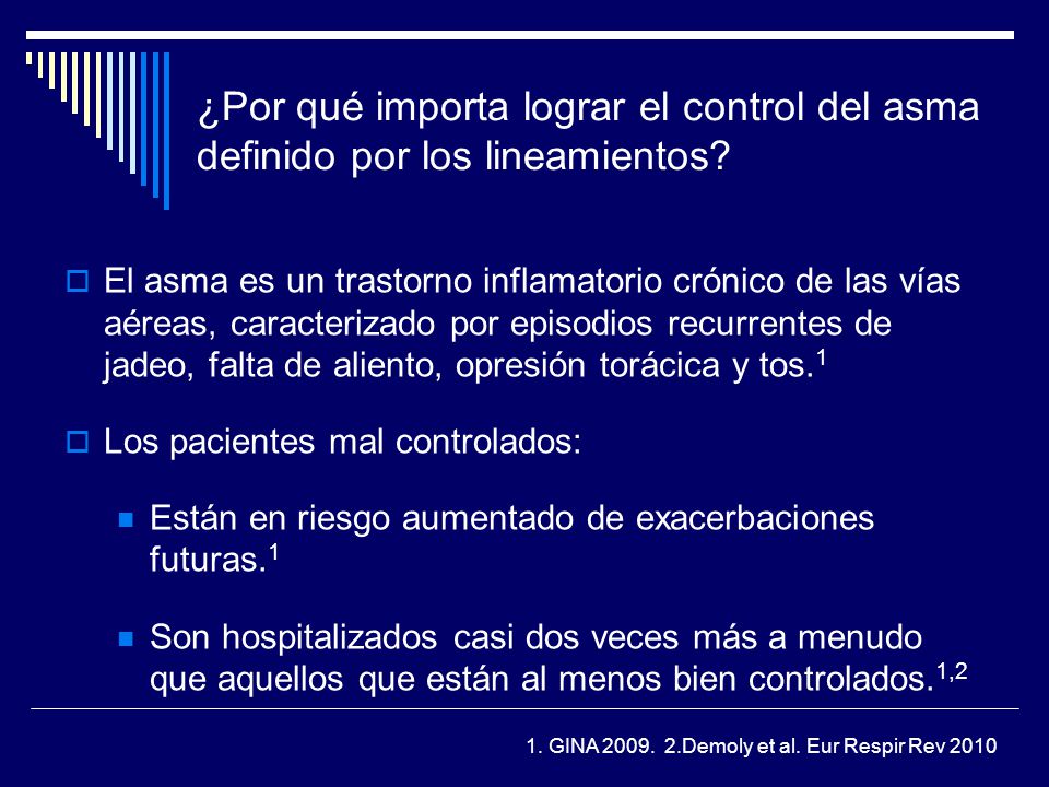 ¿Por qué importa lograr el control del asma definido por los lineamientos