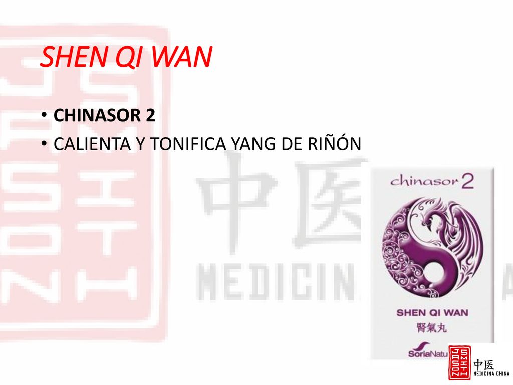 SHEN QI WAN CHINASOR 2 CALIENTA Y TONIFICA YANG DE RIÑÓN