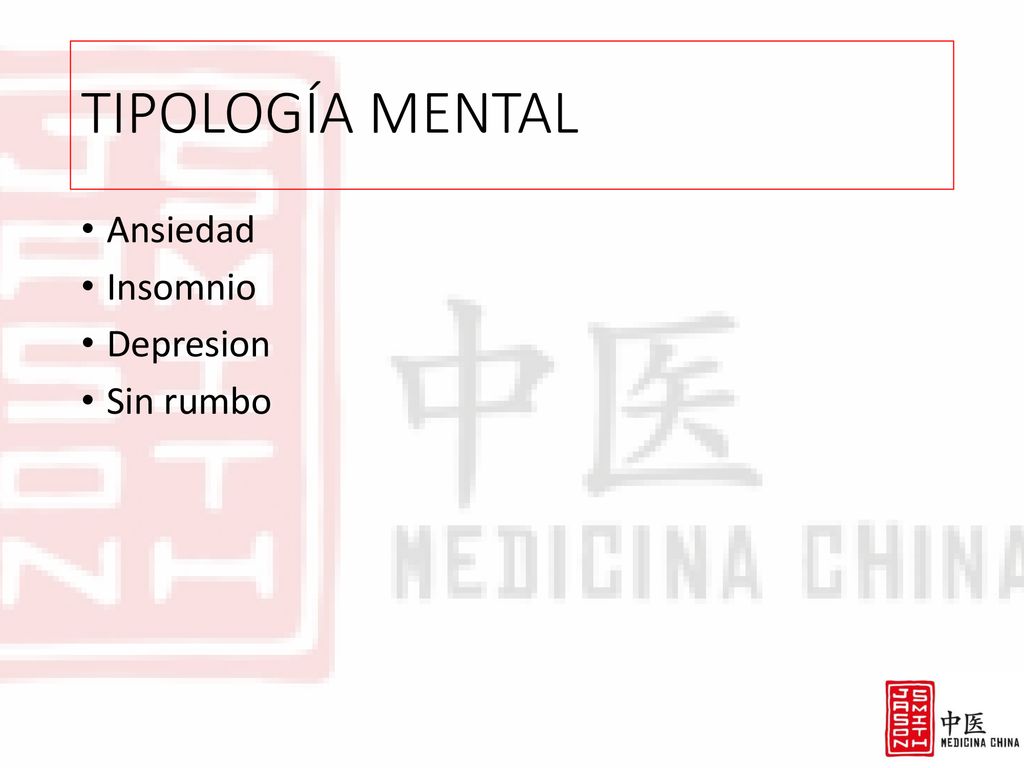 TIPOLOGÍA MENTAL Ansiedad Insomnio Depresion Sin rumbo