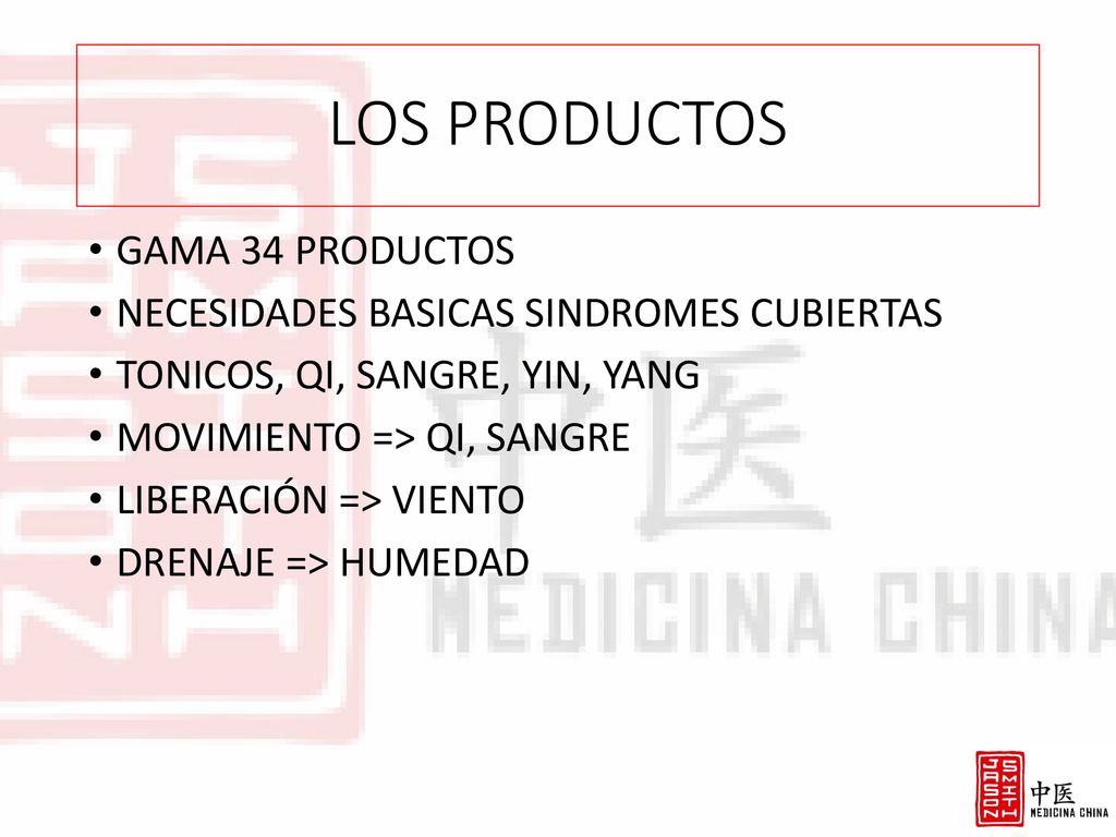 LOS PRODUCTOS GAMA 34 PRODUCTOS
