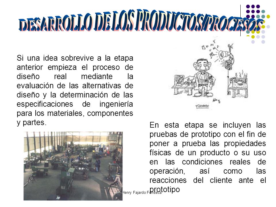 DESARROLLO DE LOS PRODUCTOS/PROCESOS