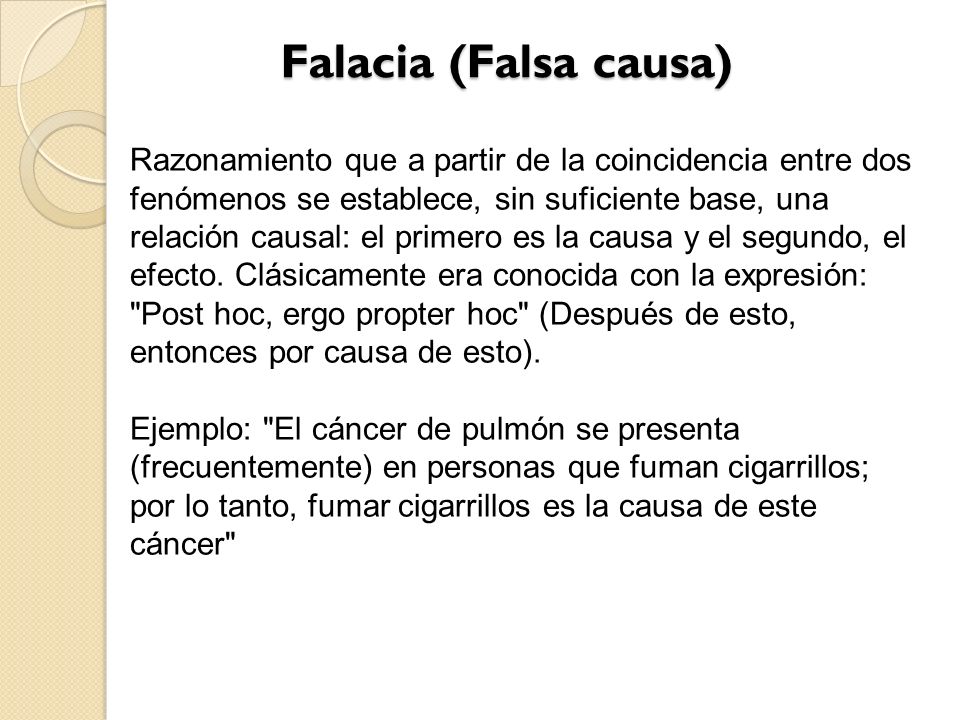 Falacia (Falsa causa)