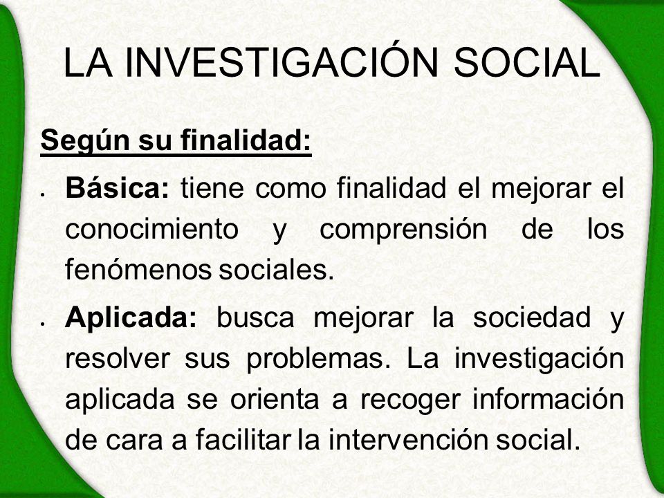 LA INVESTIGACIÓN SOCIAL