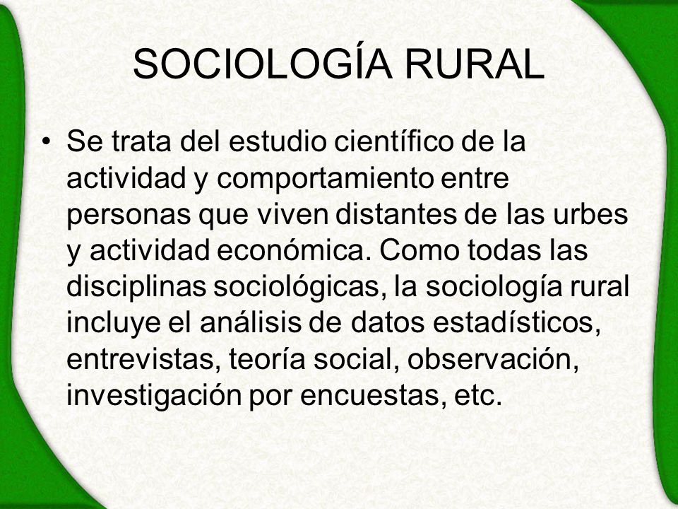 SOCIOLOGÍA RURAL
