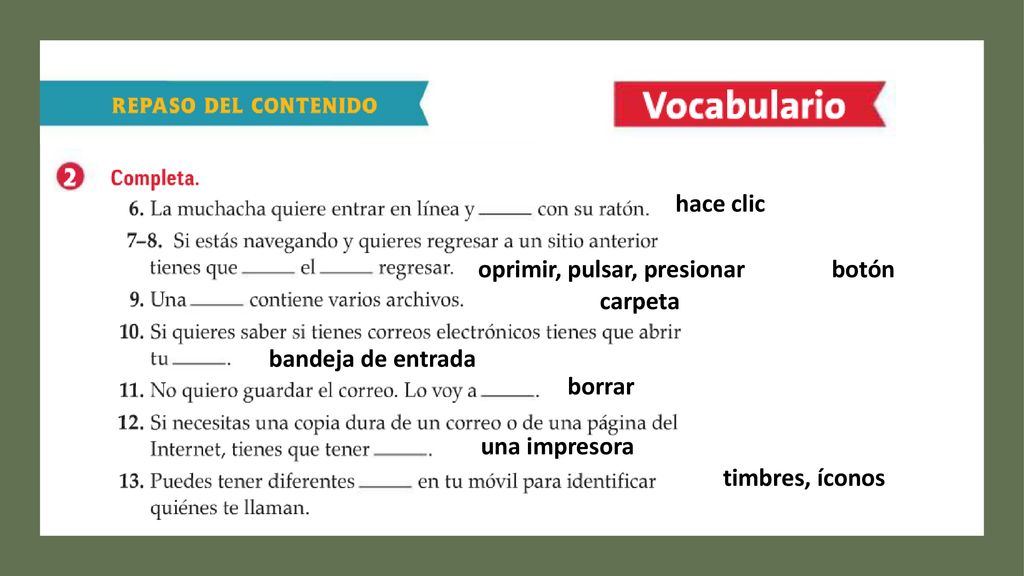 hace clic oprimir, pulsar, presionar. botón. carpeta. bandeja de entrada. borrar. una impresora.