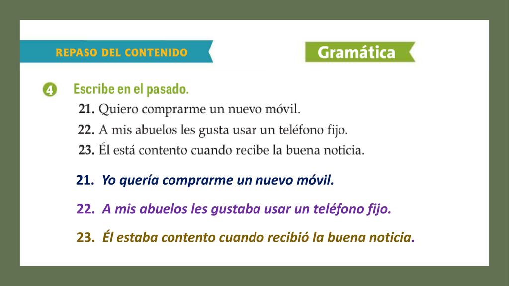 22. A mis abuelos les gustaba usar un teléfono fijo.