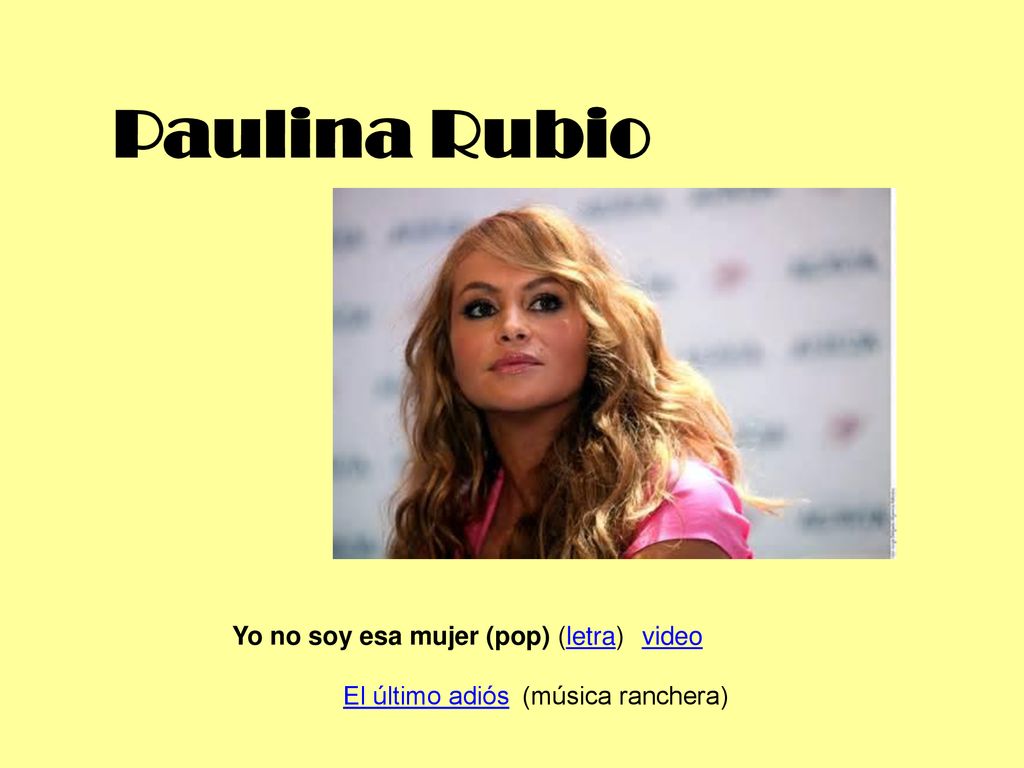 Paulina Rubio Yo no soy esa mujer (pop) (letra) video El último adiós