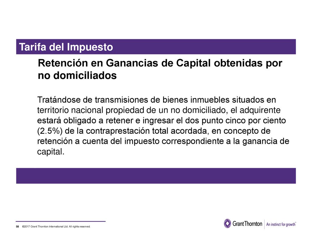 Retención en Ganancias de Capital obtenidas por no domiciliados