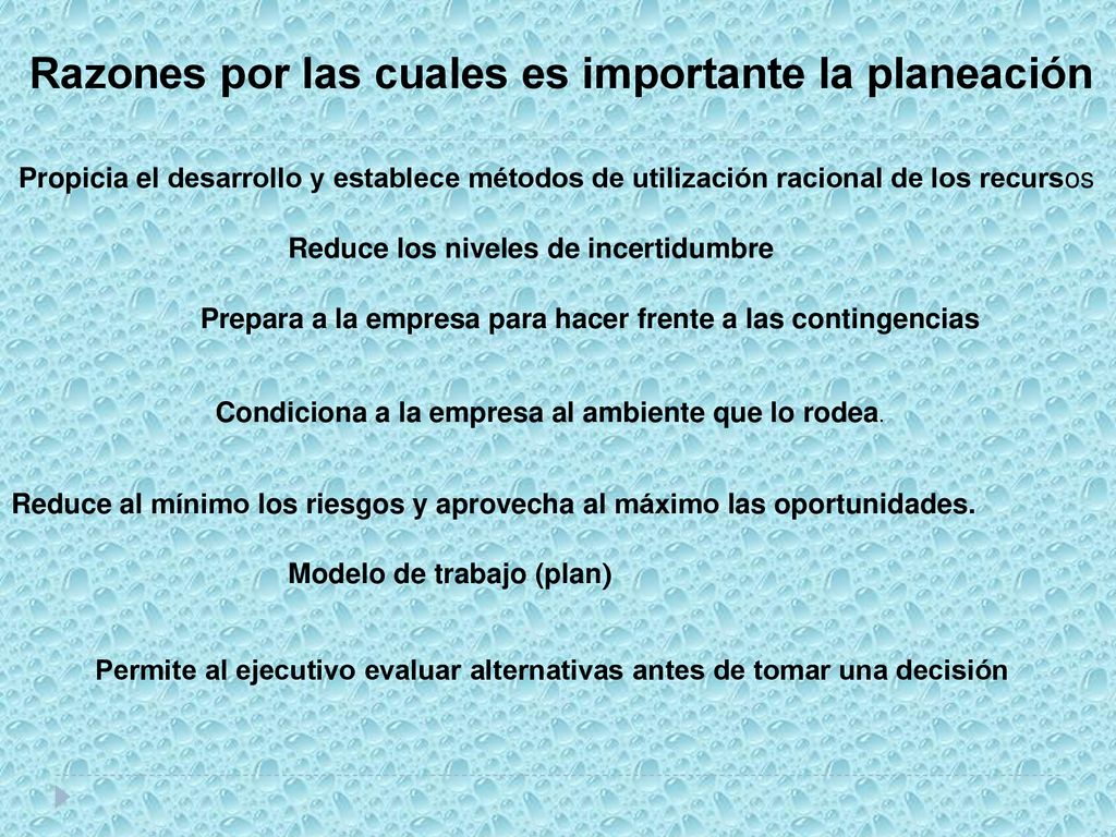 Razones por las cuales es importante la planeación