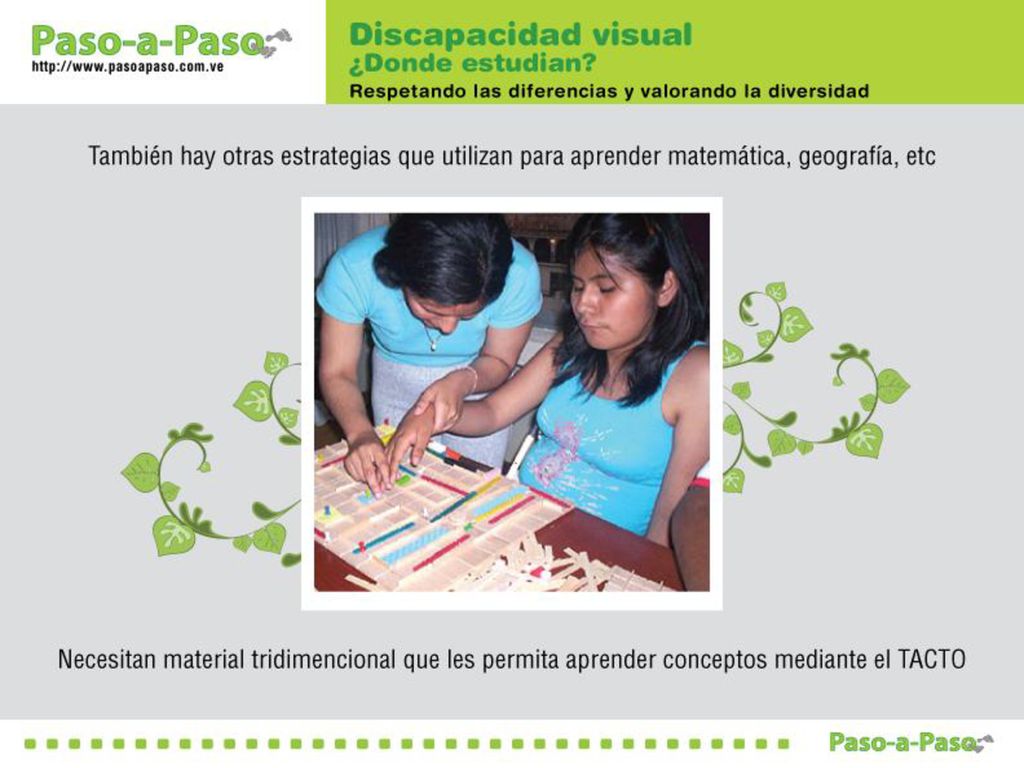 OBJETIVO: Reflexionar sobre la inclusión educativa de alumnos con discapacidad visual.