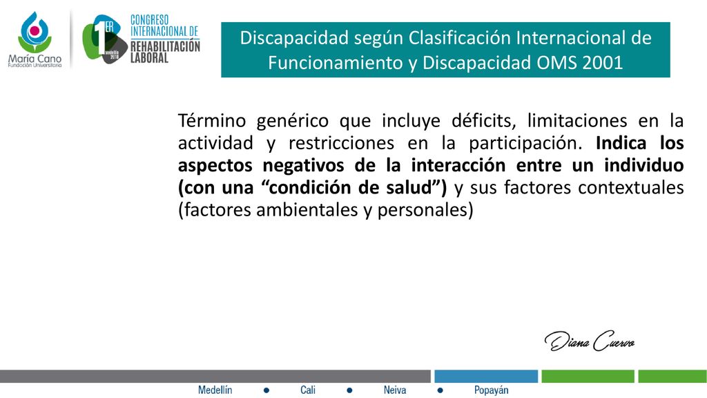 Discapacidad según Clasificación Internacional de Funcionamiento y Discapacidad OMS 2001