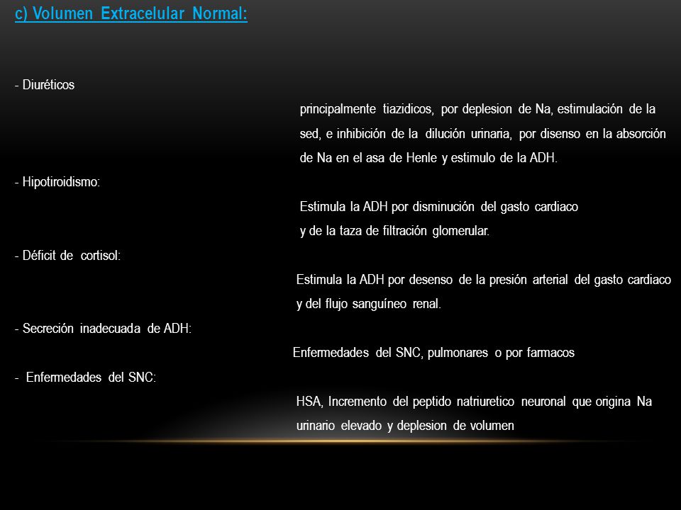 c) Volumen Extracelular Normal: