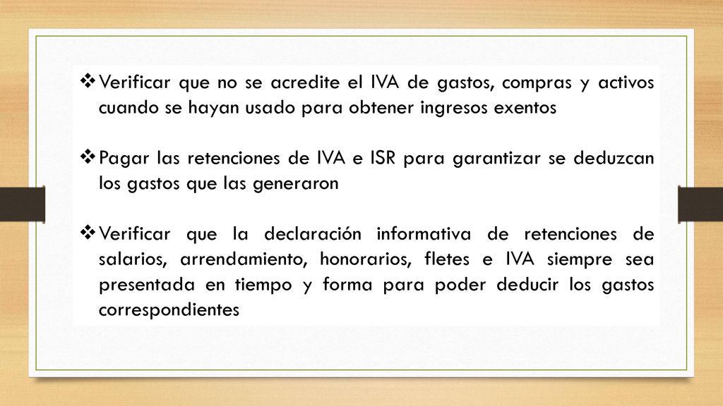 Verificar que no se acredite el IVA de gastos, compras y activos cuando se hayan usado para obtener ingresos exentos