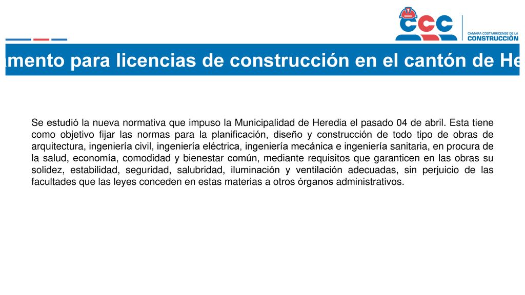 Reglamento para licencias de construcción en el cantón de Heredia