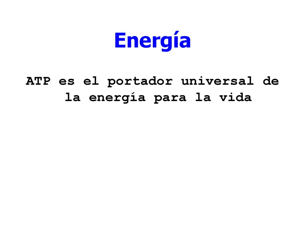 ATP es el portador universal de la energía para la vida