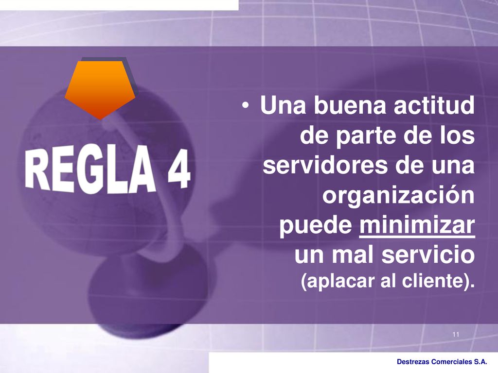 Una buena actitud de parte de los servidores de una organización puede minimizar un mal servicio (aplacar al cliente).
