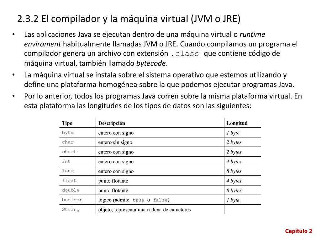 2.3.2 El compilador y la máquina virtual (JVM o JRE)
